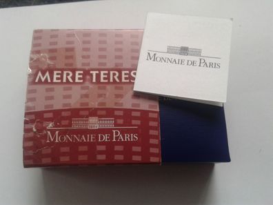 Etui Zertifikat Umverpackung für 50 euro 2009 Frankreich Mutter Teresa 1/4 Unze Gold