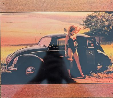 Blechschild VW Käfer 1950 , Auto, Oldtimer, Werbung, Deko