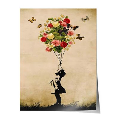 Banksy Poster Leinwand Bild, Pop Art / Street Art / Retro / Vintage Stil Kunstdruck