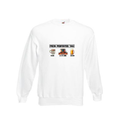 Perfekter Tag | Feldarbeit | Mähdrescher | Landwirt Sweatshirt Weiß