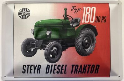 Blechschild 30 X 20 cm Steyr Traktor Typ 180 mit 30 PS