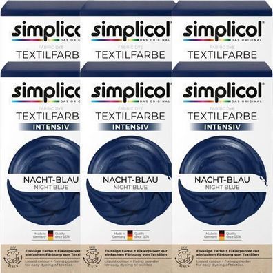 Simplicol Textilfarbstoff Nachtblau 6er Set