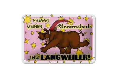 Blechschild 18 x 12 cm Einhorn Fresst meinen Sternenstaub