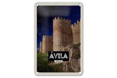 Blechschild 18 x 12 cm Avila Spain Mittelalter Turm Spanien