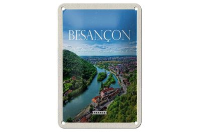 Blechschild 18 x 12 cm Frankreich Besançon France Panoramablick