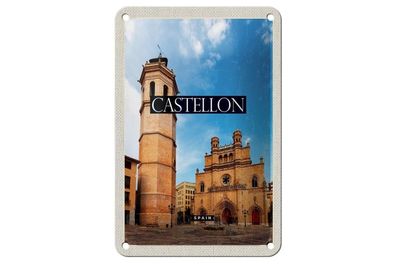 Blechschild 18 x 12 cm Spanien Retro Castellon Spain Küstenstadt