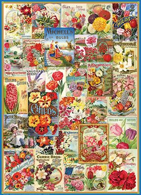 Alte Blumen-Samentüten - Werbeplakate