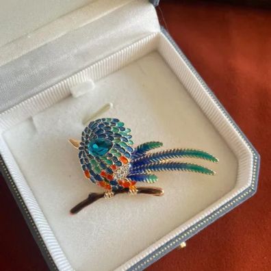 Brosche Damen Papagei Pin Handgemacht Boho Schmuck Geschenk Anhänger 2-in-1