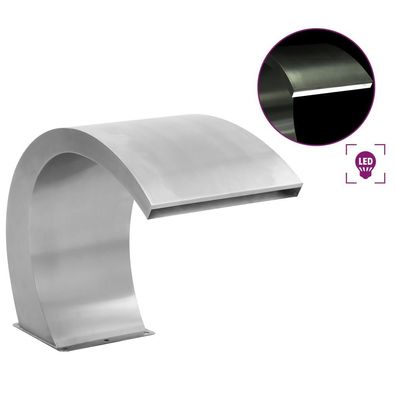 LED-Pool Wasserfall Edelstahl 30x60cm - mit Beleuchtung, chlorbeständig