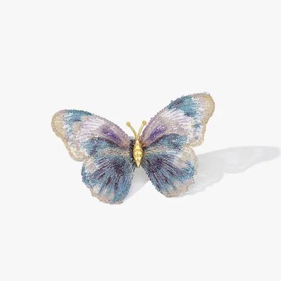 Brosche Damen Schmetterling Stickerei Handgemacht Boho Schmuck Geschenk Pin