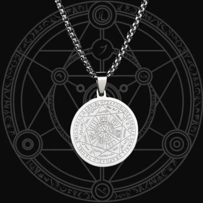 Halskette mit 7 Erzengeln, Religion Schmuck, vesilbert(EK1107251)