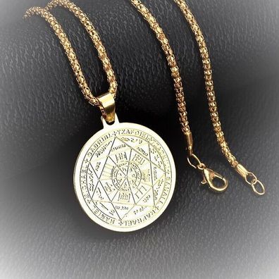 Halskette mit 7 Erzengeln, Religion Schmuck, vergoldet(EK1107252)