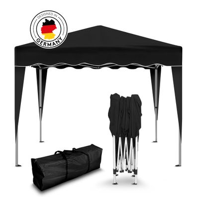 Kronenburg Faltpavillon wasserdicht Pavillion Gartenzelt Dachmaß 3x3m schwarz