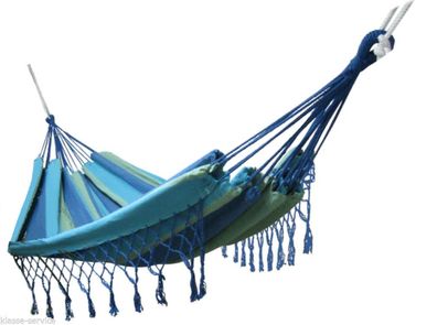 Kronenburg Mehrpersonenhängematte mit Fransen 220 x 160 cm - Belastbarkeit bis 300 kg