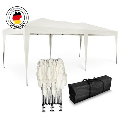 Kronenburg Faltpavillon wasserdicht Pavillion Zelt Dachmaß 3x6m UV-Schutz champagner