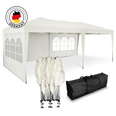 Kronenburg Faltpavillon Wasserdicht Zelt Dachmaß 3x6m UV-Schutz champagner 3 Seiten