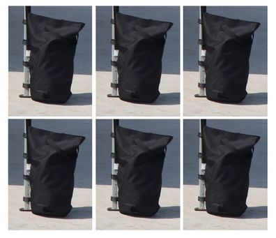 Kronenburg Pavillon Gewichte 6er Set in Schwarz – mit Sand, Splitt, Kies befüllbar