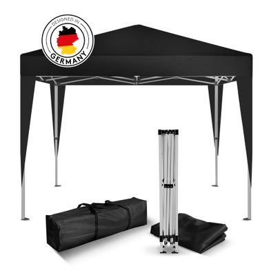 Kronenburg Faltpavillon wasserdicht Pavillion Gartenzelt Dachmaß 2x2m schwarz