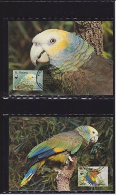 St. Vincent 1989 Maximumkarten Satz MiNr. 1222-1225 WWF Königsamazone