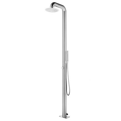 Gartendusche Edelstahl 225cm mit Kopf- & Handbrause, witterungsbeständig
