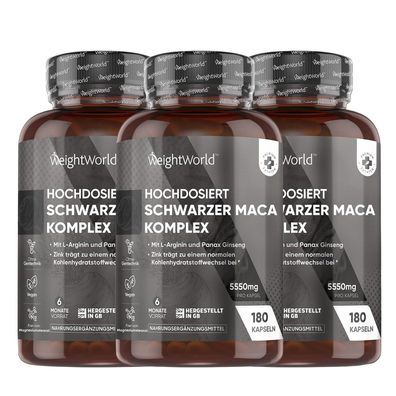 Maca Kapseln - 5550mg pro Kapsel - 6 Monate Vorrat - 3er-Pack