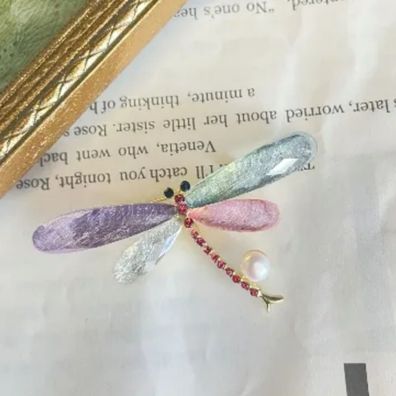 Schillernde Libellen-Brosche Damen Pin Geschenk Handgemacht Boho Schmuck