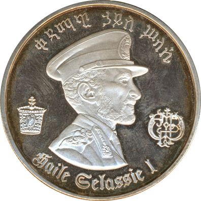 Äthiopien 5 Dollars 1972 PP Haile Selassie I. Silber*