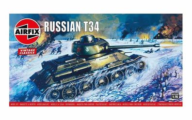 Airfix 1:76 A01316V Russian T-34 Medium Tank, intage Classic - NEU