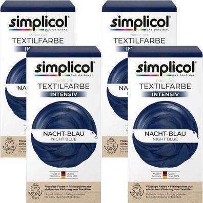 Simplicol Textilfarbe Nachtblau, 4er-Pack