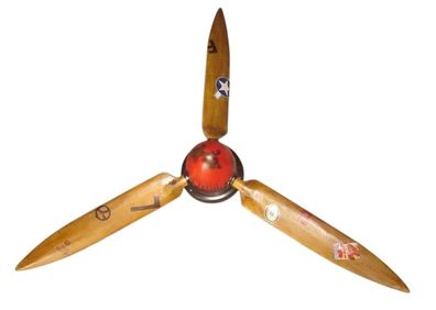 Nostalgie Retro Flugzeug Propeller 3-flügelig H 142 cm Luftraum Vintage Deko Flügel
