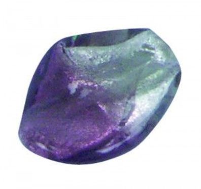 Glas-Perle "Welle" - brombeer/ hellgrün gelüstert - 22 x 18 x 5 mm