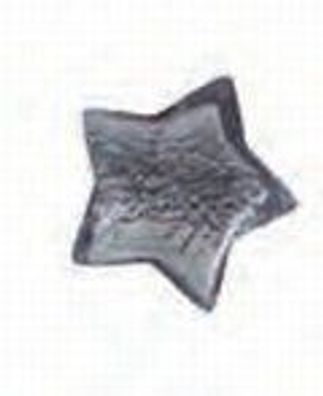 Glas-Perle "Stern" - transparent silber - 18 mm Durchmesser