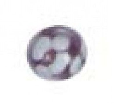 Glas-Perle "Kugel mit Blume" - brombeer weiß - 10 mm Durchmesser