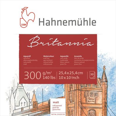 Hahnemühle Aquarellblock Britannia Quattro matt 300g/m², 30 Blatt