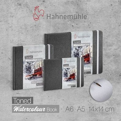 Hahnemühle Aquarellbuch "Toned Watercolour Book Grey" 200 g/m², 30 Blatt