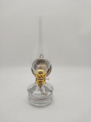 Petroleumlampe 33,5 cm in farblosen Design