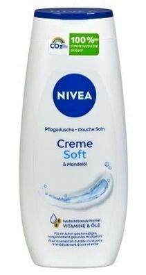 Nivea Creme Soft Duschgel, 250ml - Mit Mandeloel, Sanfte Reinigung & Zarter Schau