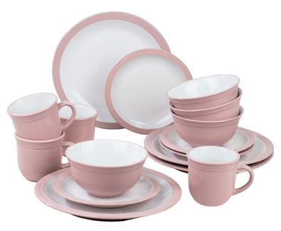 Waterside UK- CAMDEN ROSÈ Kombigeschirr 16teilig für 4 Personen Steinzeug rund