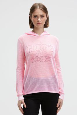 SOCCX Pullover mit Meshstruktur und Wording Print in Smooth Rose