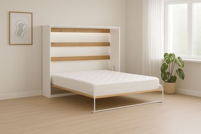 Schrankbett Perfekt 160x200 ein horizontales, Eiche + Schwarz