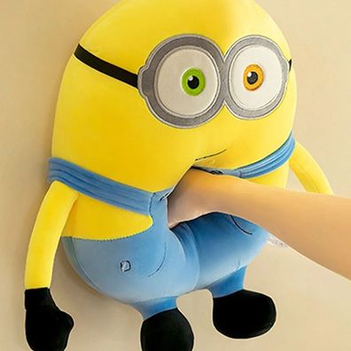 30 cm Minion Kissen - Gelbes Plüsch Bob Spielzeug, Kuscheltier im Jeans-Design