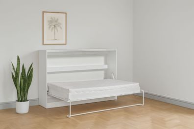 Schrankbett Perfekt 120x200 ein horizontales, Weiß