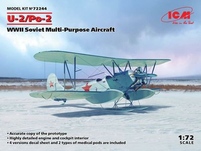 ICM 1:72 72244 U-2/Po-2, WWII Soviet Multi-Purpose Aircraft - NEU