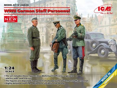 ICM 1:24 24020 WWII German Staff Personnel (100% new molds) - NEU