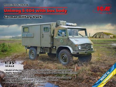 ICM 1:35 35136 Unimog S 404 with box body, erman military truck