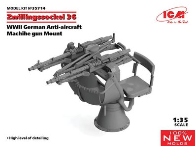ICM 1:35 35714 Zwillingssockel 36, WWII German Anti-aircraft Machihe gun Mount (100%