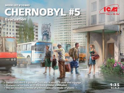 ICM 1:35 35905 Chernobyl#5. Extraction (4 adults, 1 child and luggage) (100% new mold