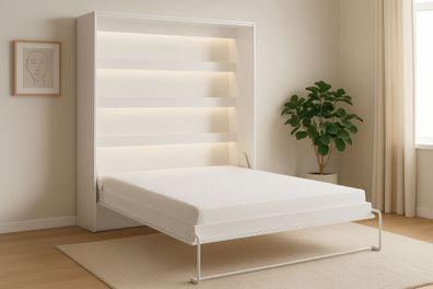 Schrankbett Perfekt 160x200 ein vertikales, Weiß