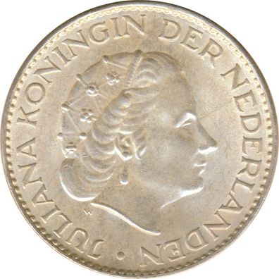 Niederlande 1 Gulden 1966 Juliana Silber*