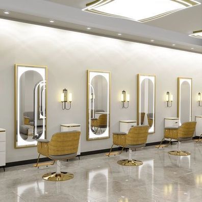 Konsolentisch Friseurtisch Barbertisch Kosmetiktisch Spiegel LED Aluminiumrahmen
